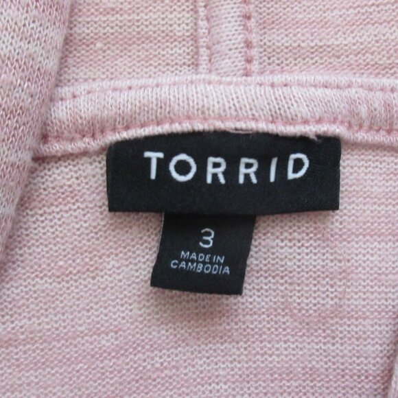 TORRID Top Size 3 Hooded Tunic Pink/White Ombre` - Picture 9 of 9
